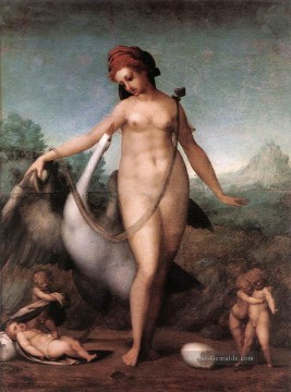 Leda und der Schwan Florentiner Manierismus Jacopo da Pontormo Ölgemälde